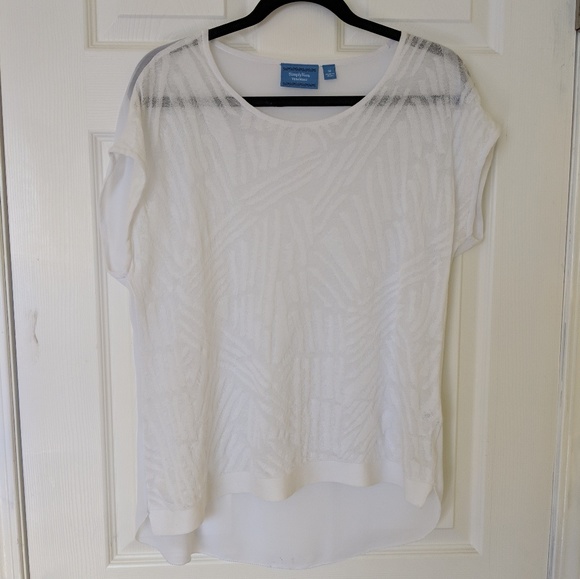 Simply Vera Vera Wang Tops - Simply Vera Sheer White Top